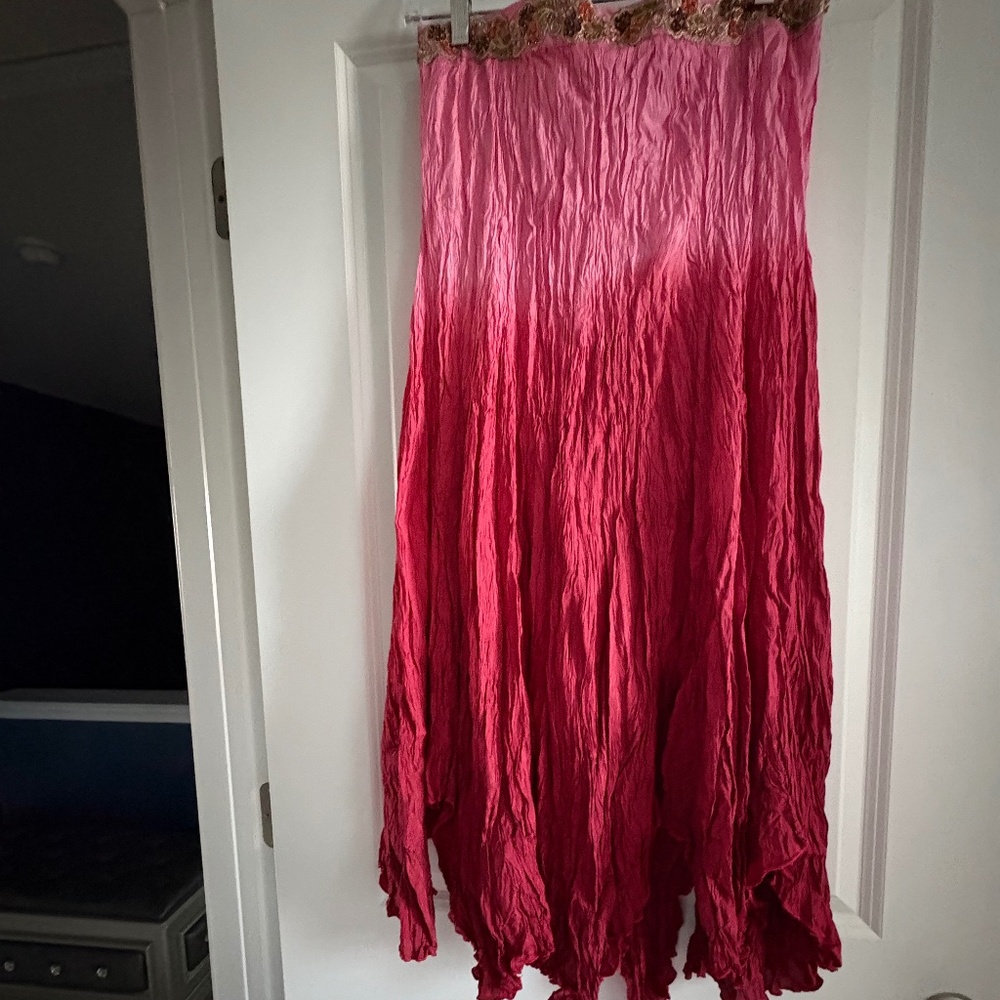 Chaudry Pink Ombré Pink Maxi Skirt